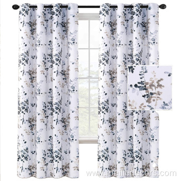 Classical Ink Painting Floral Printed Curtain